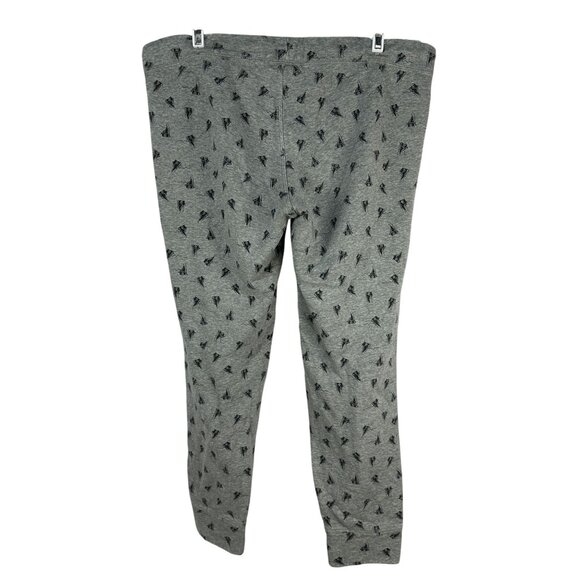 Converse All Star Men Grey Jogger Pants Drawstring Medium Black Graphic Print - Picture 4 of 8